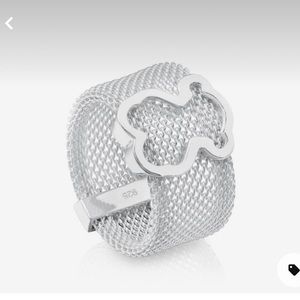 Tous Silver mesh ring silver size 8
